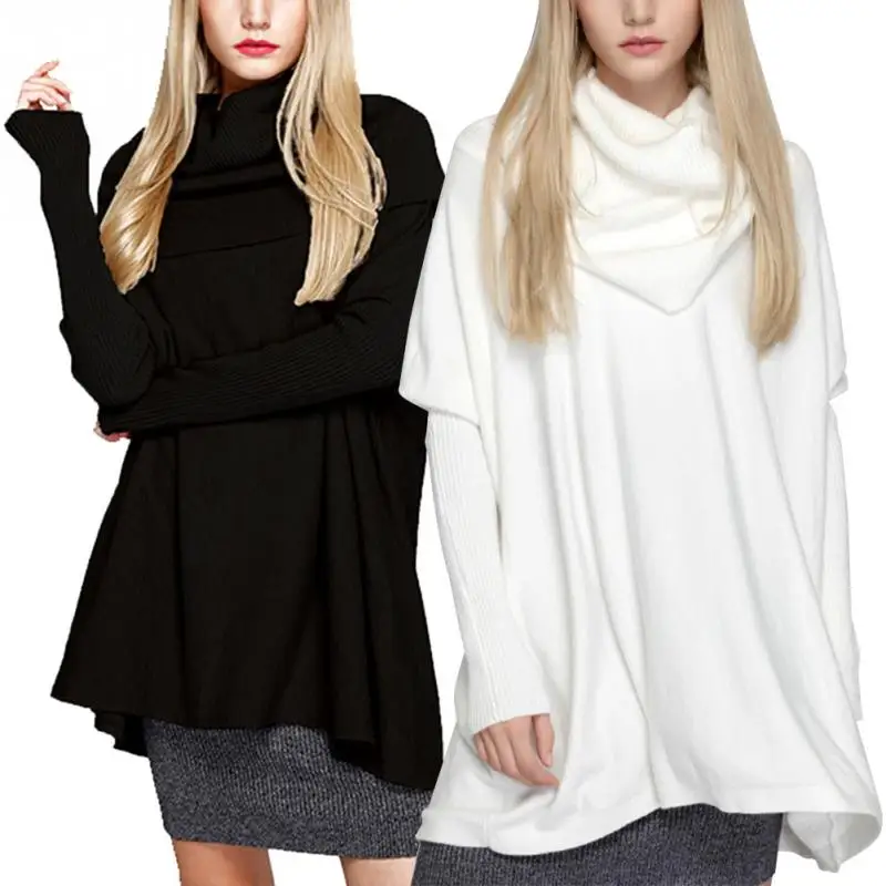 

Women Long Knitted Sweater Batwing Sleeve Loose Sweater Soft Kintting Clothes Solid Warm Autumn Winter Women Clothes