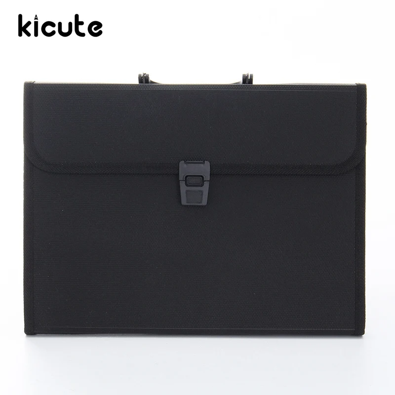 

Kicute Portable Plastic Expanding File Briefcase Document Folder A4 Storage Bag Organizer Filing Rectangle Bag Office Supplies