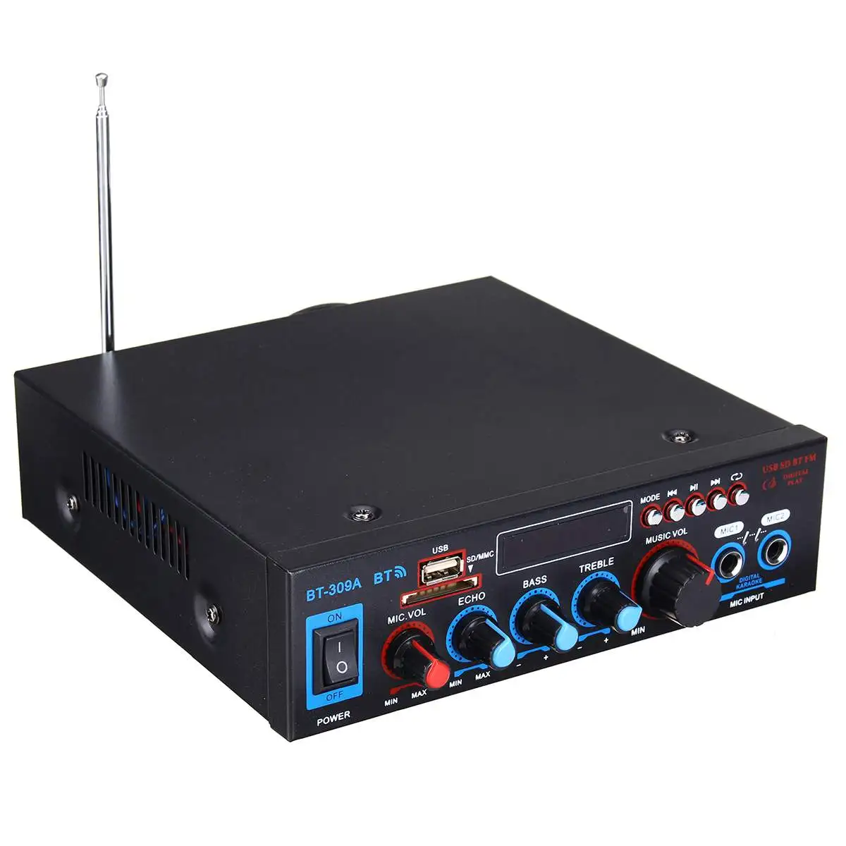 

100W 220V Protable Home Amplifier Mini HiFi Stereo Audio Power Amplifier + Digital bluetooth for Car Auto Home Audio