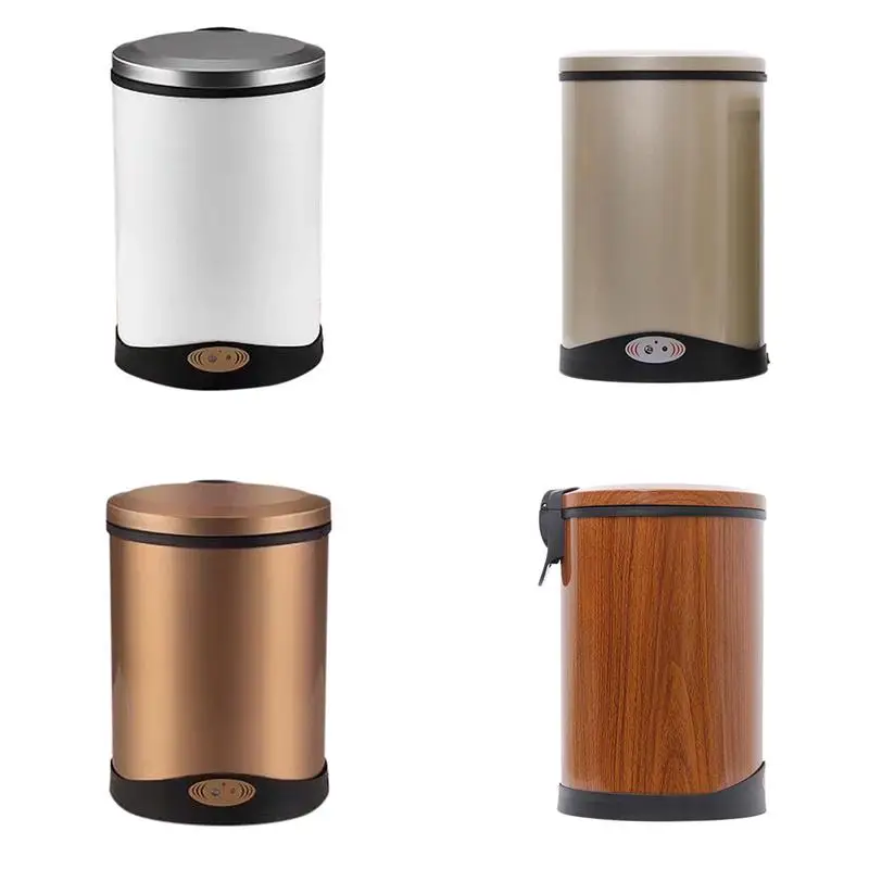 

Intelligent Induction Dustbin With Usb Plug Stainless Steel Foot Household Automatic Sensor Trash Four Colors Optional