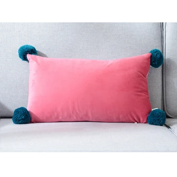 

Luxury Soft Pillow Cover Throws Pillows Cushions Covers Square Pillowcase With Balls For Sofa Bed Car Home Decoration