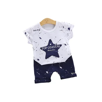 

New Summer Fashion Children Baby Boys Girls Clothes Sets Infant Cotton Star T Shirt Shorts 2pcs Toddler Clothing Kids Tracksuits