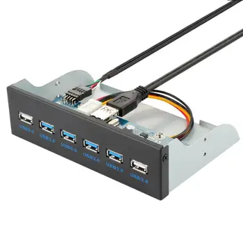 

4 Ports USB3.0+2 Ports USB2.0 Desktop Front Panel Optical Drives Bay Expansion for Computer Chassis 5.25 Inch CD-ROM