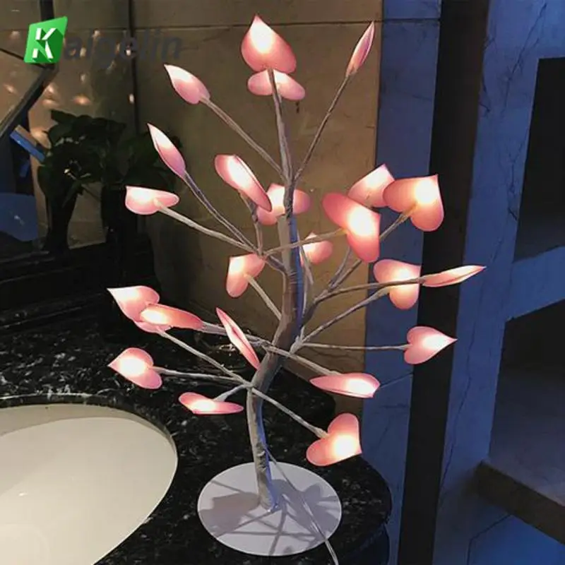 

Kaigelin Bedside Reading Room Sitting Room Heart Shape Feather Crystal Table Lamp Light with EU plug small size Ins Decorated