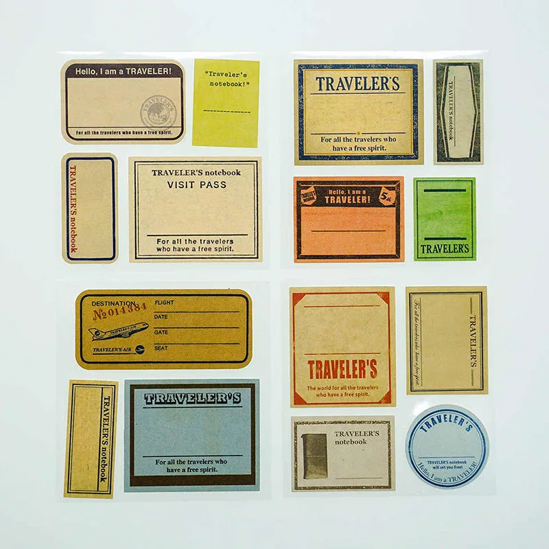 15Pcs/Set Vintage Stamp Sticker Paper Adhesive Stickers Travel Journal Label Sticker For Kids Scrapbooking Diary Photos Albums