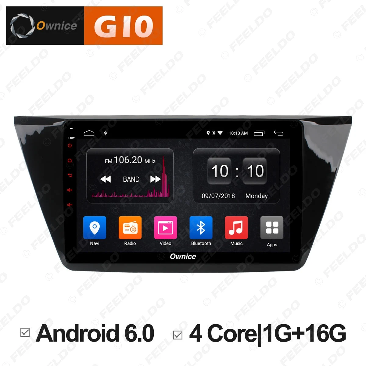 Discount FEELDO  10.1" Android 6.0 4-Core/DDR3 1G/16G/Support 4G Dongle Car Media Player With GPS/FM/AM RDS For Volkswagen Touran 2016 1