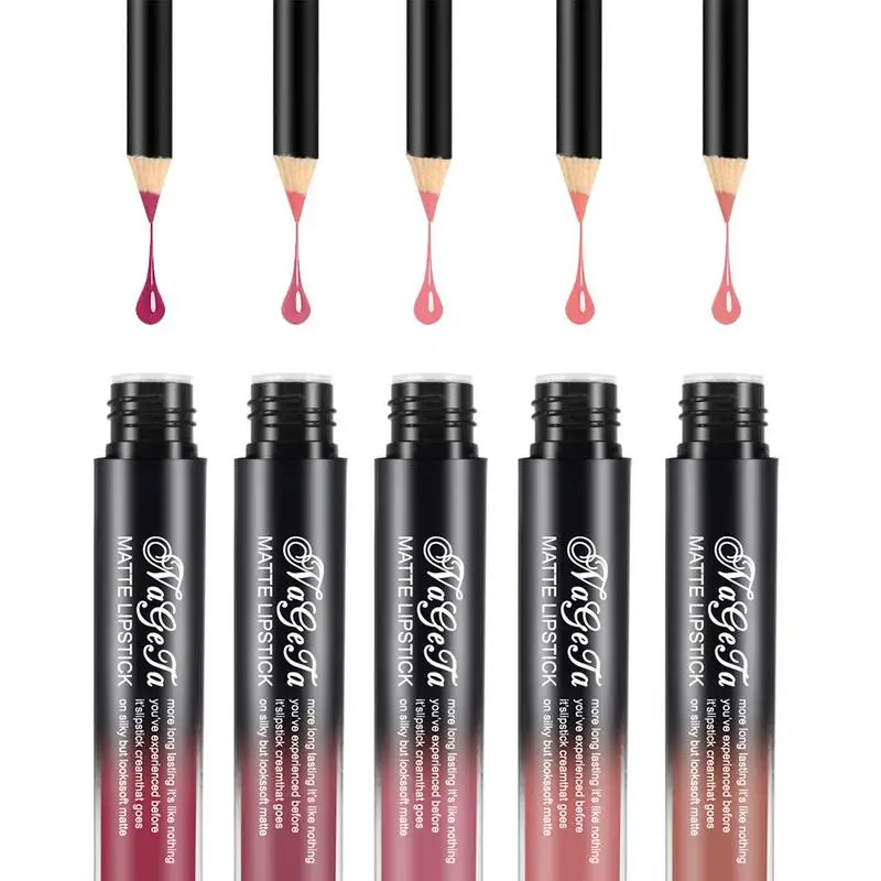 

12 Colors Matte Lip Gloss Lip Liner Set Velvety Liquid Lipstick Lip Liner Pencil Makeup Cosmetics