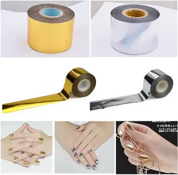 

200pcs 4cm * 120m Gold Silver Starry Sky Nail Foil Tape Nail Art Transfer Sticker Nail Art Decoration Tools new