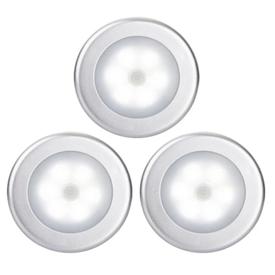

Cool Portable 6 LED Wireless Motion Sensor Night Light Battery-Powered with Sticker 3 Pack