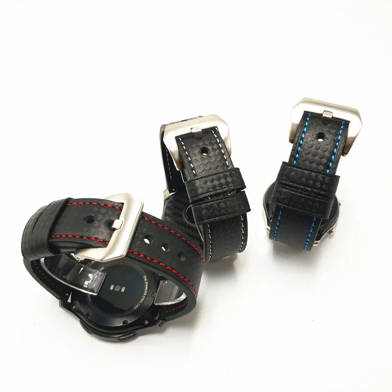For Samsung Galaxy Watch 42/46mm Carbon Fiber Leather Strap Watchband For Gear S3 S2 Wrist Bracelet For Huawei Watch 2Pro Bands For Samsung Galaxy Watch 42/46mm Carbon Fiber Leather Strap Watchband For Gear S3 S2 Wrist Bracelet For Huawei Watch 2Pro Bands