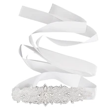 Невесты свадебное платье белого цвета Bling, со стразами и кристаллами поясом аксессуары для Свадебная вечеринка