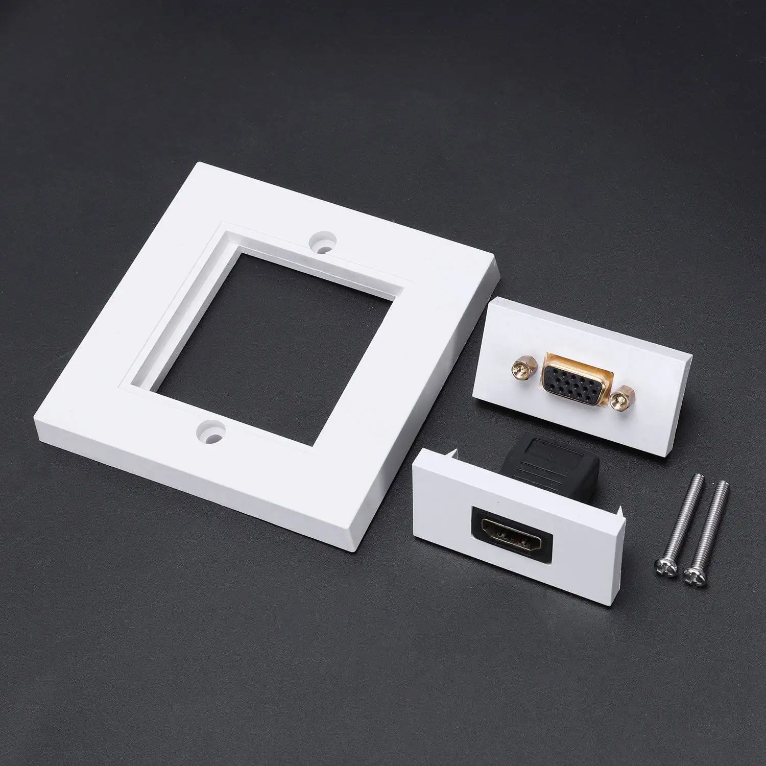86x86 мм Настенная лицевая пластина 15 отверстий Vga розетка + Hdmi с удлиненный провод