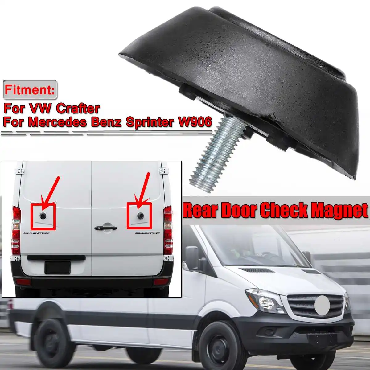 

1x Car Rear Door Check Magnet Opener For Mercedes For Benz Sprinter W906 For VW Crafter A9067601228 Car Door Stop Retainer