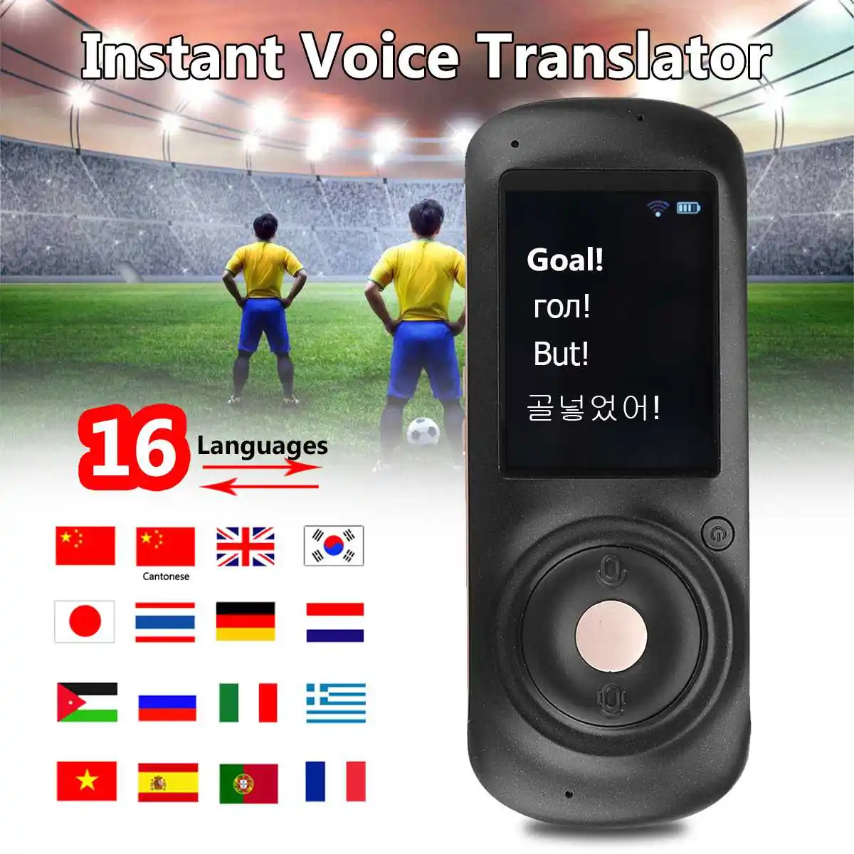 

Portable Smart Voice Instant Translator 16 Language Traductor Learn Russian Translation Travel Business Meeting Outdoor