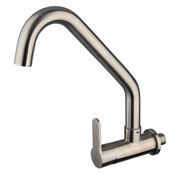 kitchen faucet wall mounted kitchen faucets 304 stainless steel kitchen sink single holder single hole brushed kitchen taps kitchen creamery