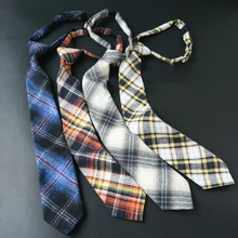 Корейская версия галстука для девочек и мальчиков; клетчатая рубашка без застежки; красивая японская школьная форма JK