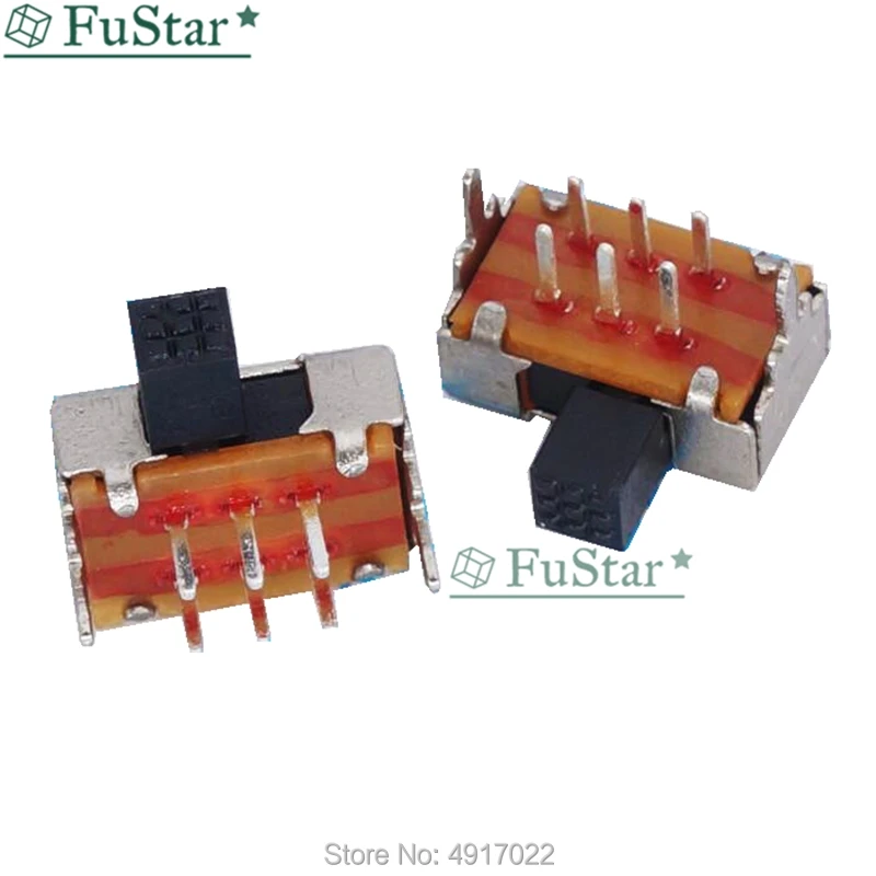 

10pcs/lot SK22D02 Handle Length 5mm Toggle Switch SK-22D02 6 pin 2P2T Horizontal Double Slide Switch