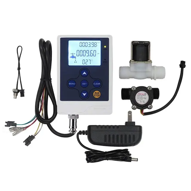 DIGITEN Water Liquid Flow Rate Volume Quantitative Control LCD Display+1/2"Flow Sensor Meter+1/2