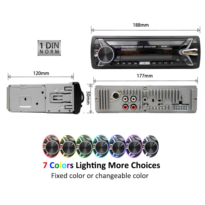 Detachable Car Radio Bluetooth Autoradio USB 1 Din Stereo Audio MP3 Player SD Aux-in FM Tuner High Power Head Unit PHYEE 4785BT Detachable Car Radio Bluetooth Autoradio USB 1 Din Stereo Audio MP3 Player SD Aux-in FM Tuner High Power Head Unit PHYEE 4785BT