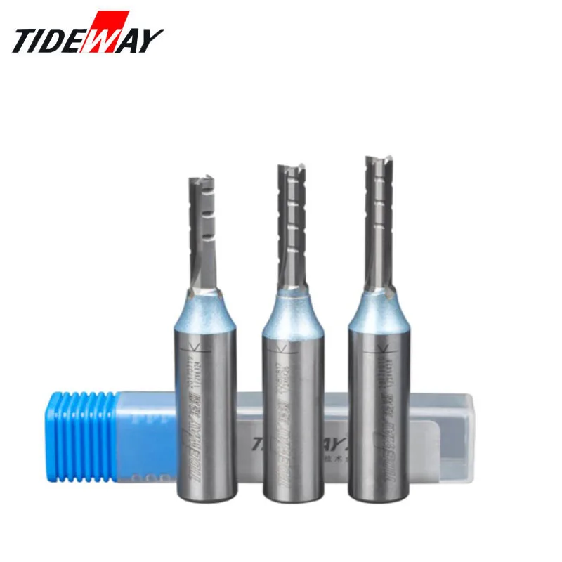 

Tideway 1pc 3 Flutes TCT Straight Cutter Chipboard Wood Carving Slot Trimming Router Bit Hard Tungsten Steel 1/2 Shank Endmill