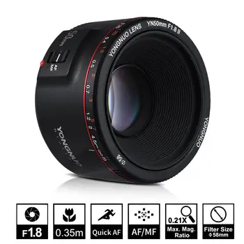 

For YN50mm Lens F1.8 II Large Aperture Auto Focus Lens for Canon Bokeh Effect Lens for Canon EOS 70D 5D2 5D3 600D