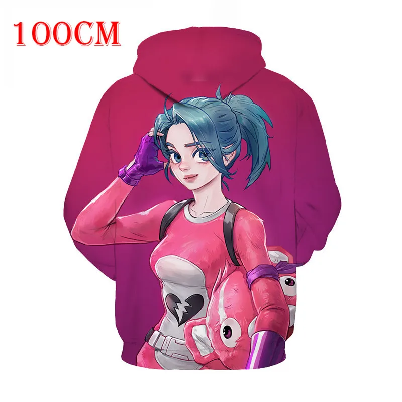 100cm-150cm Children Fleece Battle Royale Game 3D Printed Hoodies Streetwear Hip Hop Warm Hooded Men Hoodie FORTNITER for Kids