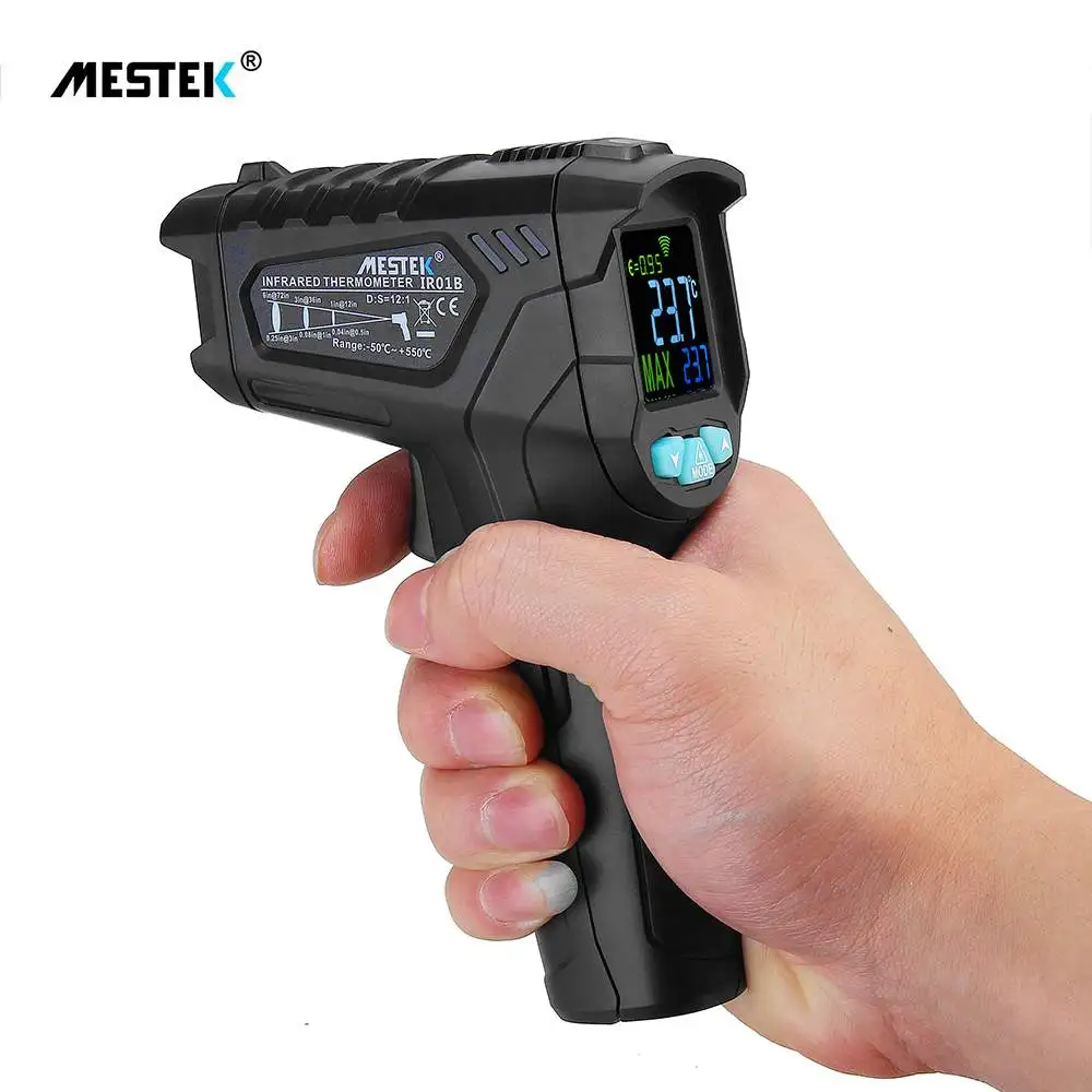 

MESTEK IR01B -50C-550C Infrared Thermometer Digital Thermometer Hygrometer Color Screen VA Return Screen Temperature Pyrometer