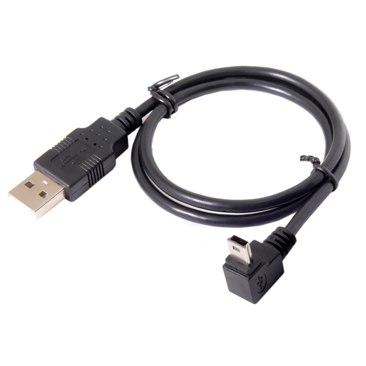 

5pin Mini USB 2.0 B Type Male 90 Degree Down Angled to USB Male Data Cable 0.5M