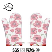 Atekuker 2 шт. цветочный принт силиконовые перчатки для кухни барбекю печь перчатки для готовки рукавица для Гриль-барбекю печь рукавицы Аксессуары для выпечки