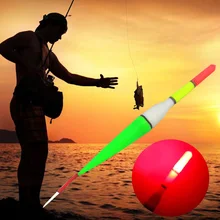 EMVANV Люминесцентная рыболовная пробка пластиковый поплавок Электрический светодиодный светильник мигающий вертикальный буй мягкий хвост рыба плавающий поплавок(15 см