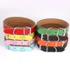 1 Piece Genuine Leather Durable Pet Dog collar Brown Black Red Orange Pink Green Blue for Puppy Large Dog Collar Size XS S M L ► Photo 3/6