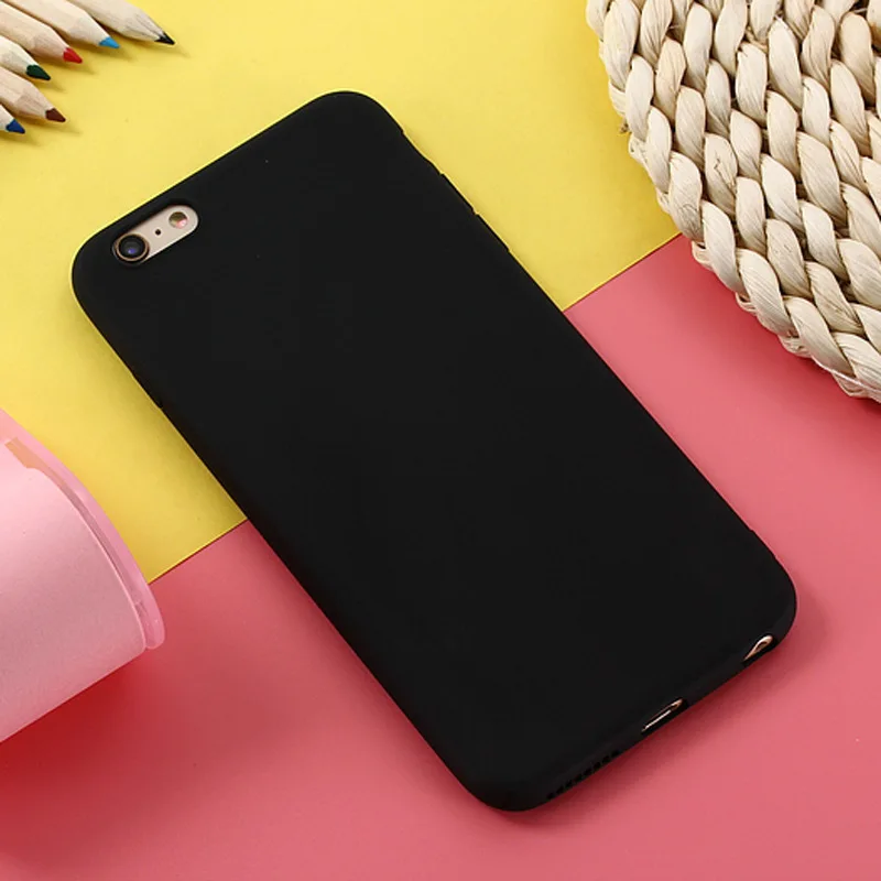 

Soft TPU Ultra Thin Back Cover Silicon Phone Cases For IPhone 6 6s 7 8 Plus Coque Matte Case For IPhone 5 6 7 8 SE X Candy Case