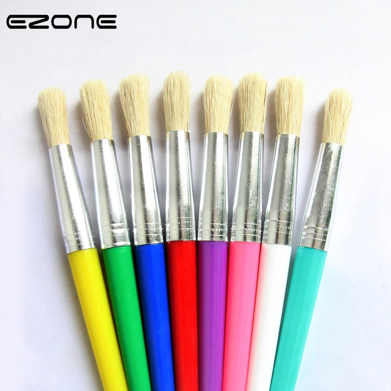 Koop EZONE Verf Borstel Voor Kinderen Olie Aquarel Snoep Kleur Plastic Handel Bristel Borstels Gouache Tekening Art Supply