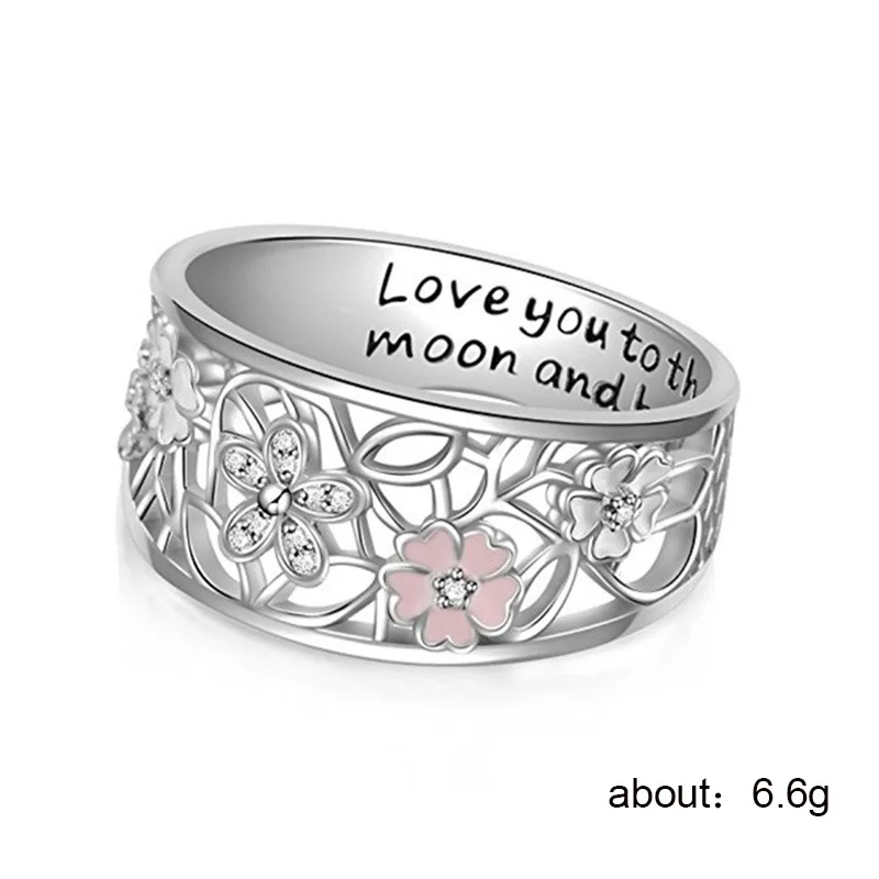 

Hot creative glue leaves drizzling flowers ring mean instantly love you to the moon and come back rings