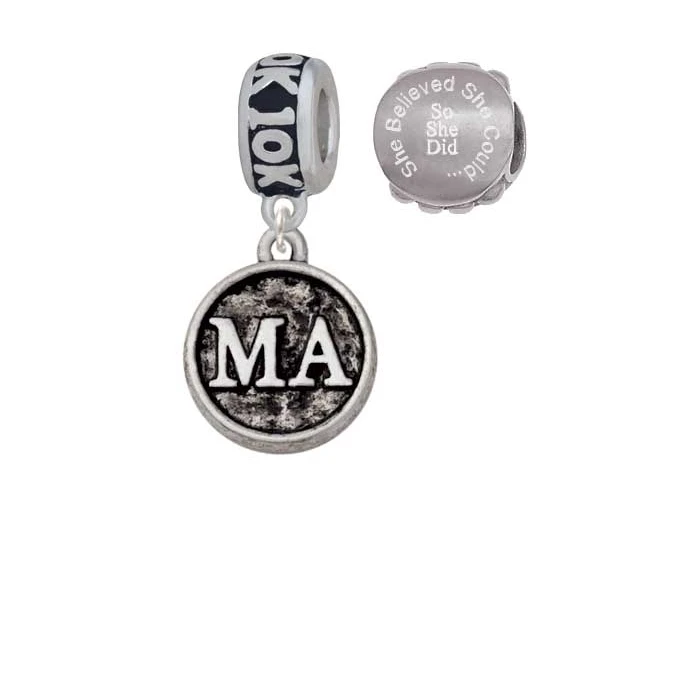 Silvertone медицинский помощник Caduceus Seal MA 10 K Run она считала что может очаровать бусы