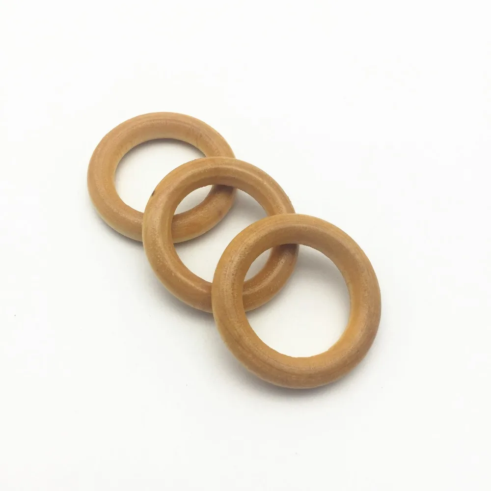 

3pcs Light Brown Unfinished Wood Circle Rings For DIY Crafts Projects Pendants Connectors Jewelry Making 40mm