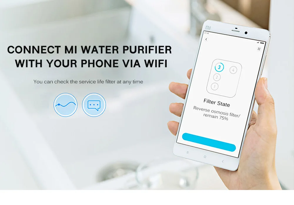 Xiaomi Mi оригинальный очиститель воды с обратным осмосом фильтр Смартфон