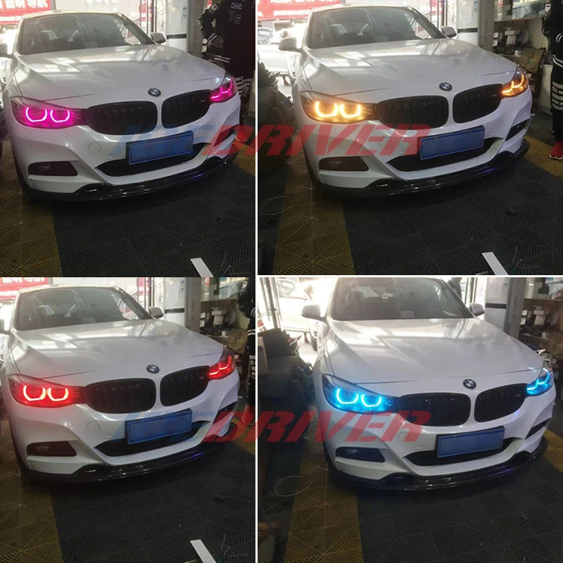 Icedriver для BMW 3 серии ангельские глазки F30 DRL RGB многоцветный светодиодный панели F31 F34 3 GT дневные ходовые огни красный синий Демон глаз