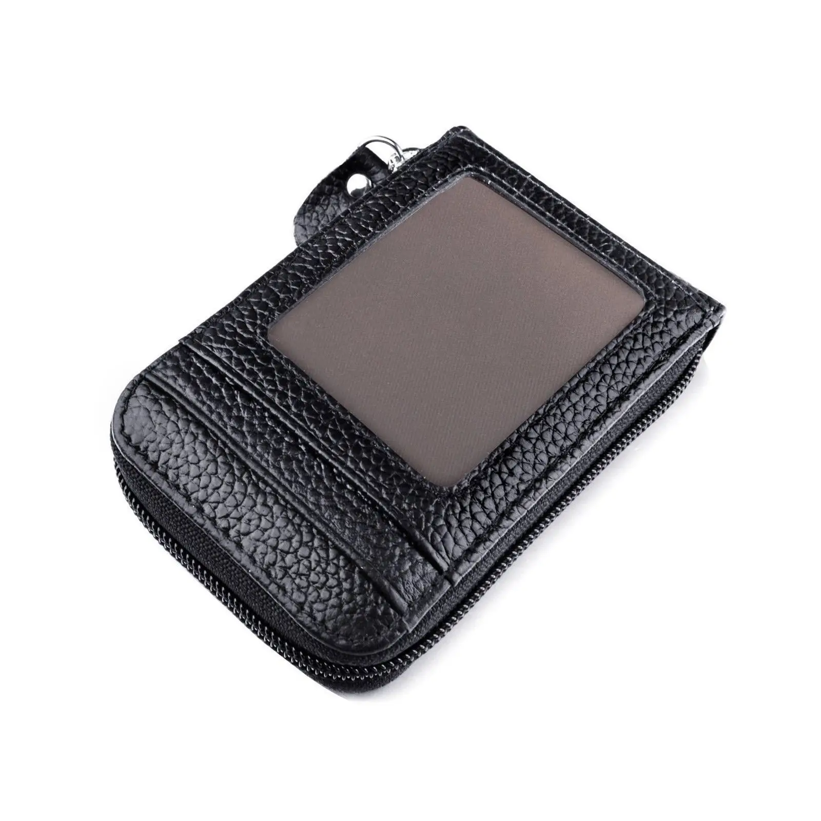 Men's Wallet Genuine Leather Credit Card Holder RFID Blocking Zipper Pocket Thin Men's Wallet Genuine Leather Credit Card Holder RFID Blocking Zipper Pocket Thin