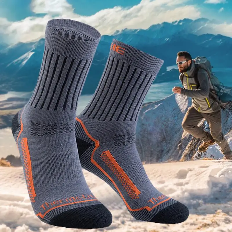 

Merino Wool Socks Winter Non-Slip Moisture Wicking Sports Stockings For Men Women Hiking Skiing Basketball