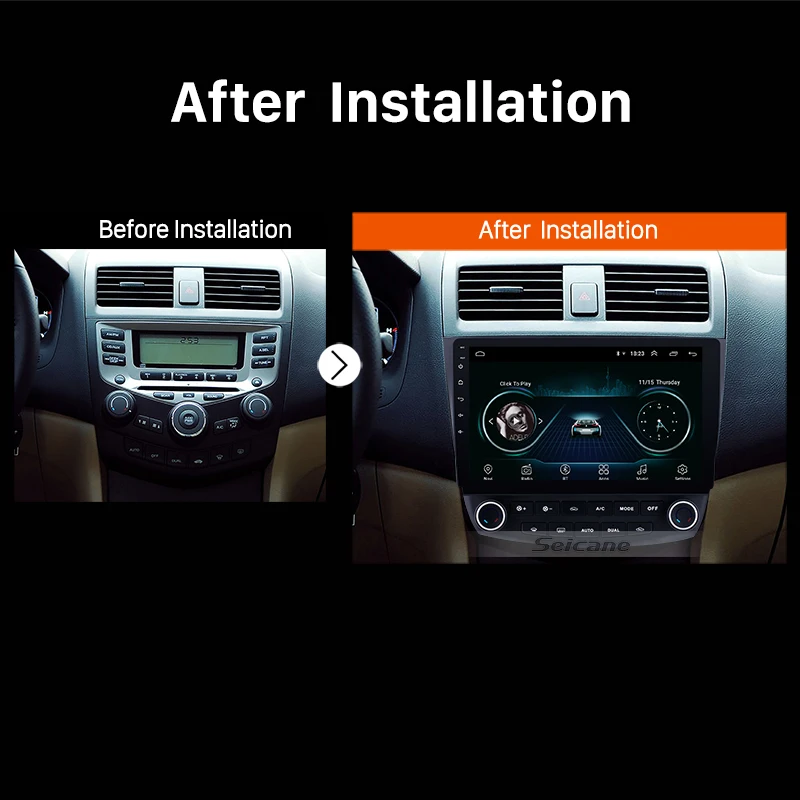 Best Seicane Car Android 8.1 GPS 10.1" HD 2Din Auto Radio For Honda Accord 7 2003 2004 2005 2006 2007 Stereo Player Quad Core 3G Wifi 5