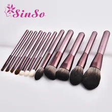SinSo 12 шт. набор кистей для макияжа основа для теней для век кисть для пудры профессиональные Мягкие Кисти для волос для макияжа набор косметических инструментов