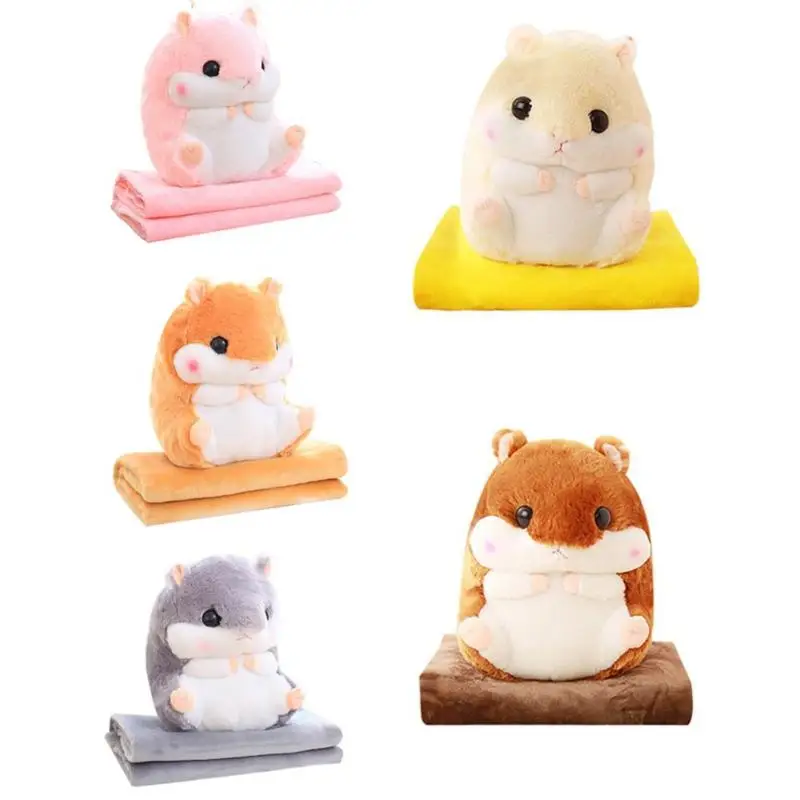 Cotton Hamster Pillow Back Cushion Coral Fleece Blanket Hamster Toys