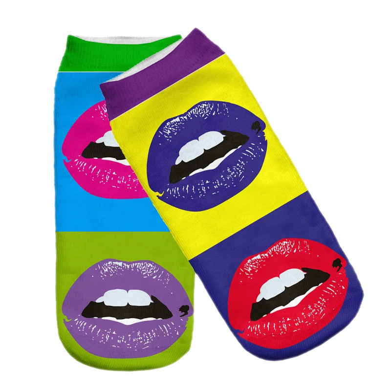 Бренд Для мужчин/wo Для мужчин 3D Носки с рисунком Для мужчин Хлопковые Дышащие носки Harajuku Короткие печатных счастливые мужские носки Calcetines