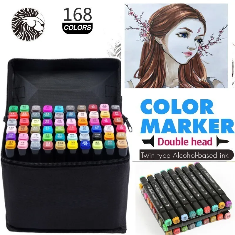 

touchnew 30 / 40 / 60 / 80 color art marker alcohol based marker drawing pen set manga dual headed art design sketch marker pens