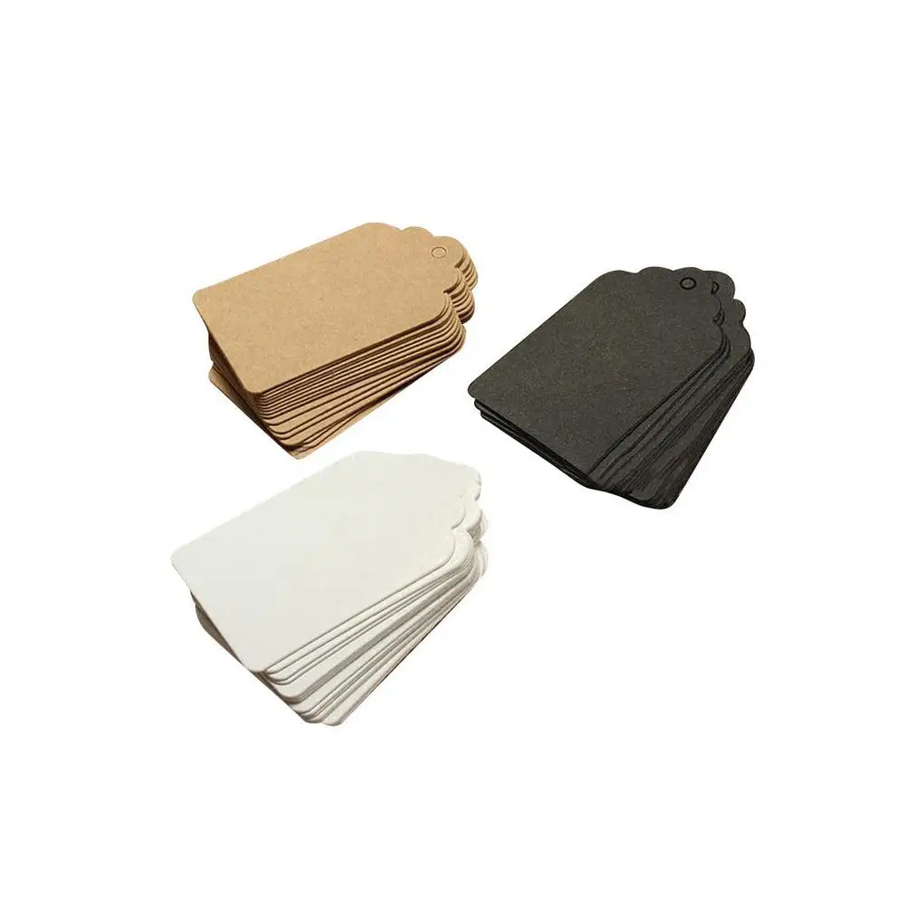 

Adeeing 100 Pcs 5*3cm Packaging Label Kraft Paper Tags DIY Label Wedding Gift Decorating Tag r20