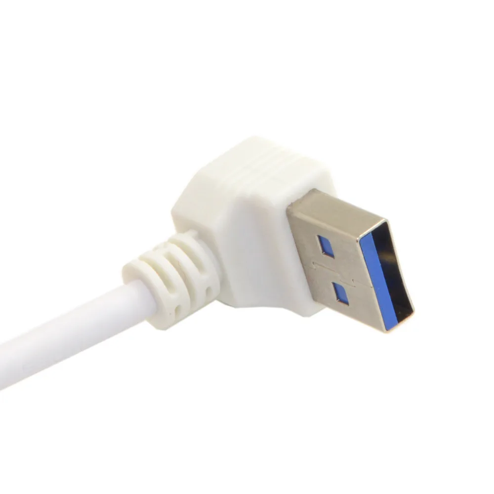 Zihan белый вниз прямоугольный 90 градусов USB 3 0 мужчина к женскому Удлинительный