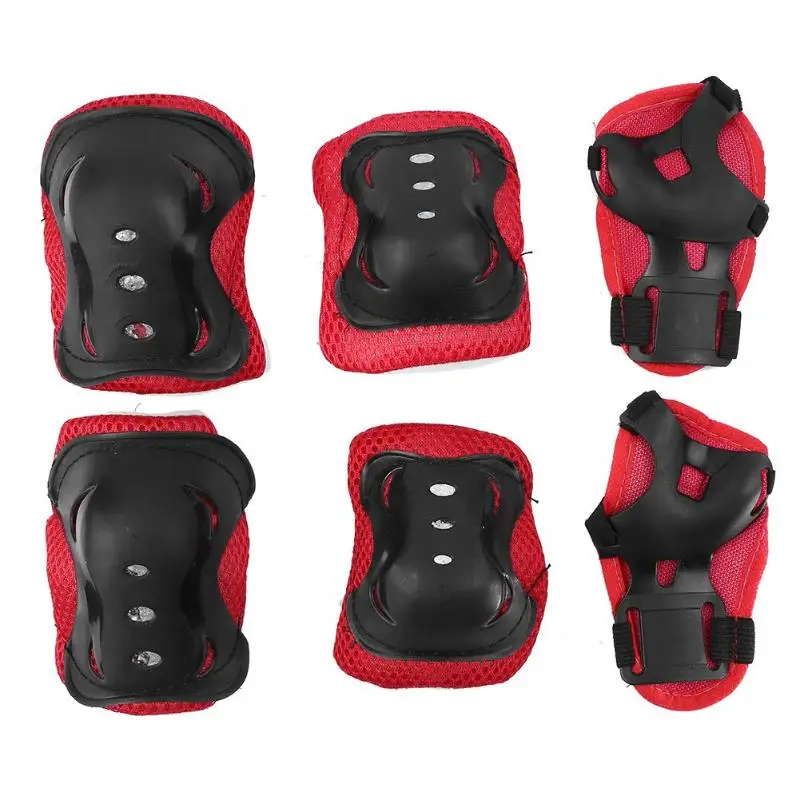 6pcs/set Roller Skating Wrist Knee Elbow Protector Set Kids Riding Knee Pads Protection Outdoor