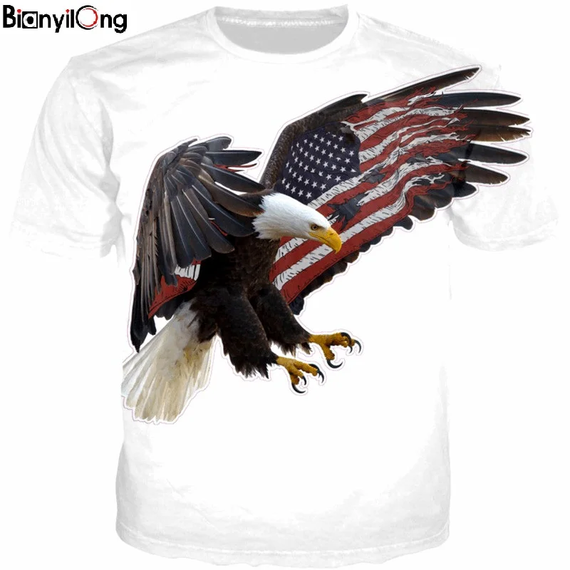 

BIANYILONG 2018 new T-Shirt man 3D Eagle Printed Casual Short Sleeve T-Shirt Short Sleeve T-Shirt tops