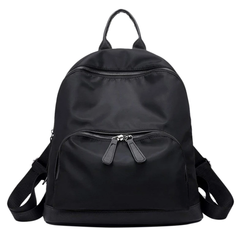 

Women's Small Backpack Casual Nylon Daypack Lightweight Water Resistant School Bag, Black